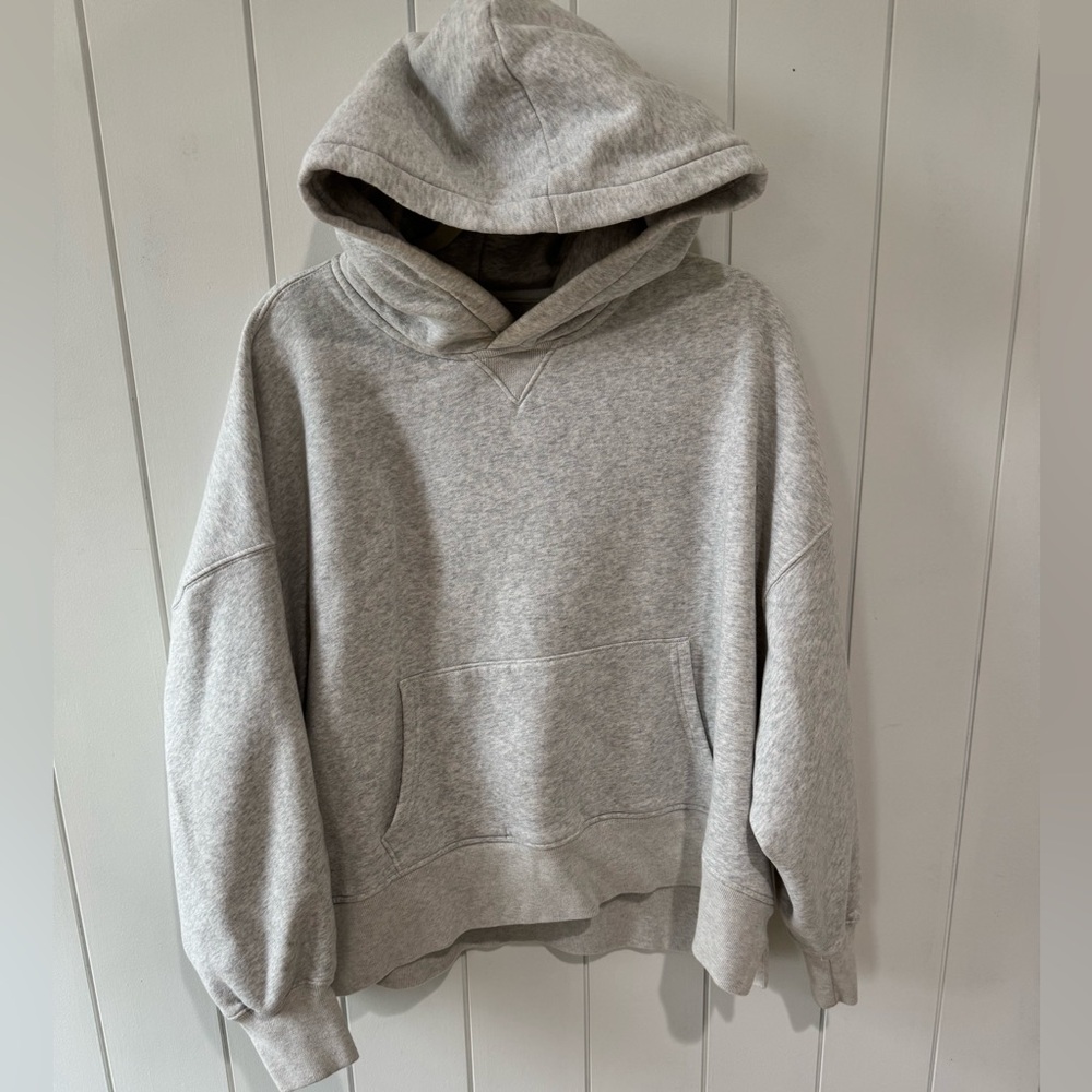 Abercrombie & Fitch Light Grey Hooded Pullover Sweatshirt